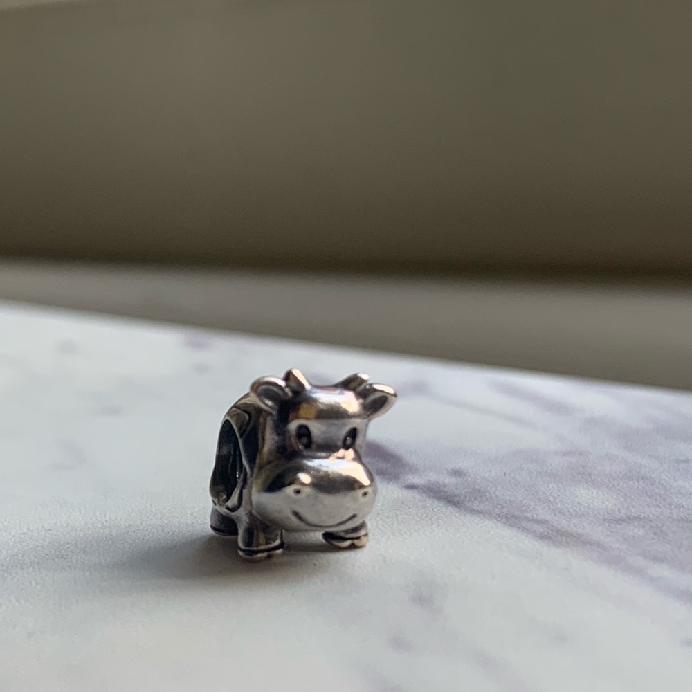 Pandora silver cow bead